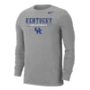 Nike Men's Volleyball University Of Kentucky Dri-Fit Cotton Long Sleeve Tee - Dark Heather