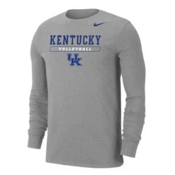 Nike Men's Volleyball University Of Kentucky Dri-Fit Cotton Long Sleeve Tee - Dark Heather