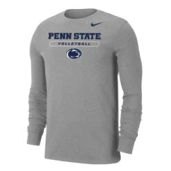 Nike Men's Volleyball Penn State Dri-Fit Cotton Long Sleeve Tee - Dark Heather