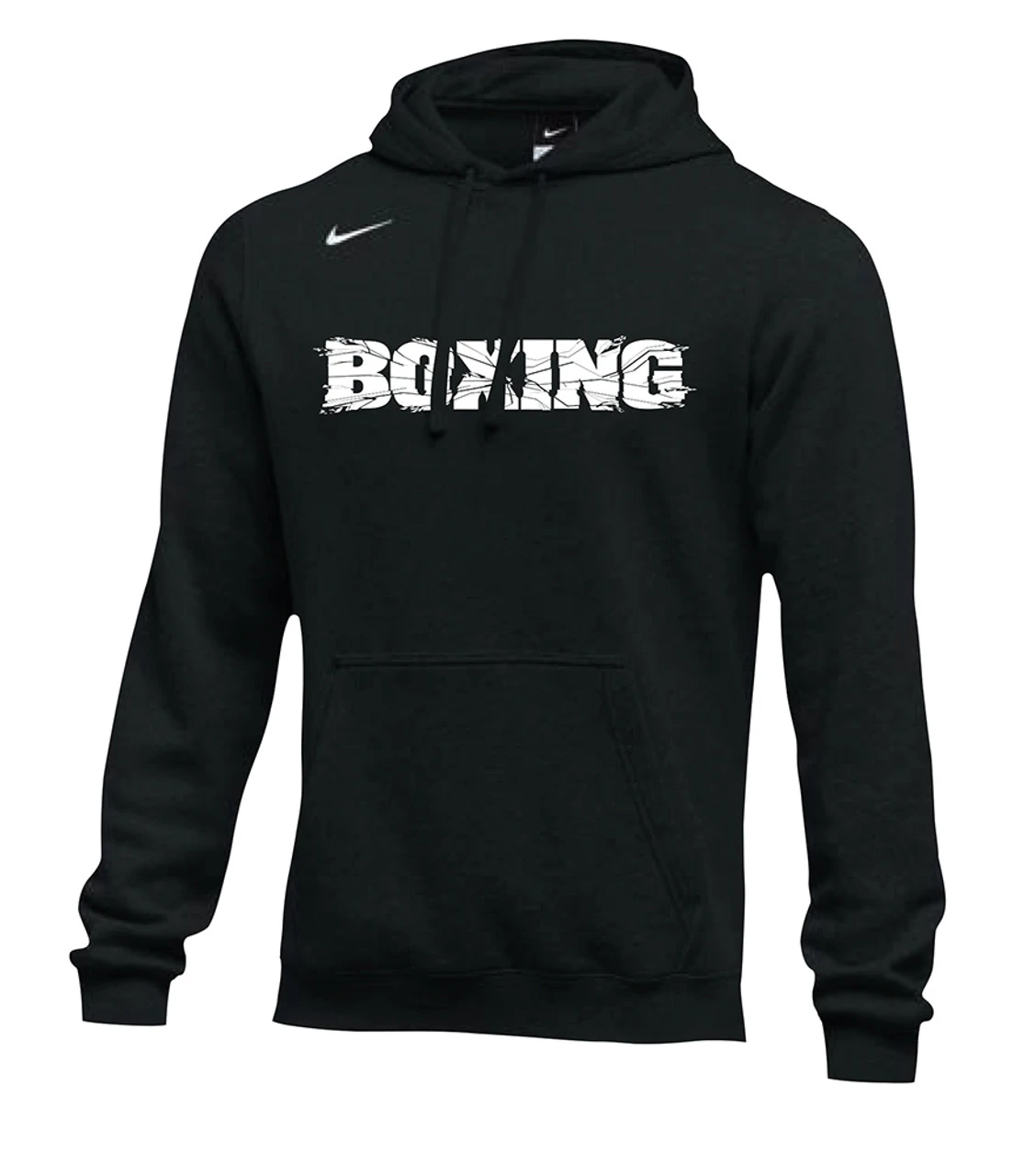 Nike Men's Boxing Shattered Logo Club Fleece Hoodie - Black/White
