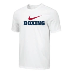 Nike Men's Boxing Red Swoosh Tee - White/Red/Blue
