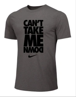 Nike Youth Wrestling Can't Take Me Down Tee - Grey/Black