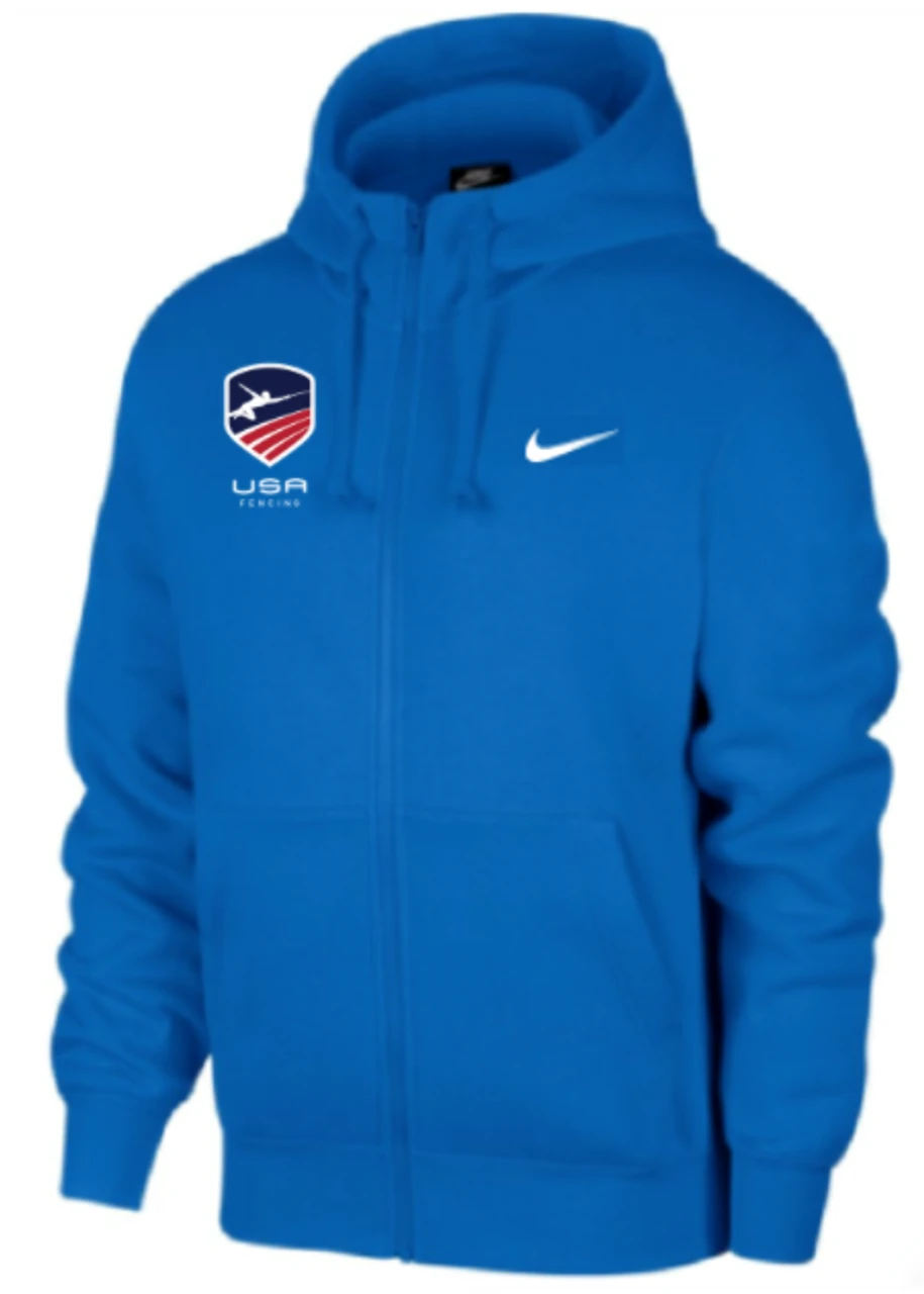 Nike Youth USA Fencing Club Fleece Full Zip Hoodie - Royal 1 Nike Youth USA Fencing Club Fleece Full Zip Hoodie - Royal