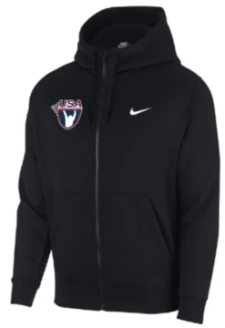 Nike Men's USA Weightlifting Club Fleece Full Zip Hoodie - Black