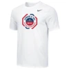 Nike Men's USA Wrestling Fargo 2023 Junior &16U Dri-Fit Cotton Tee - White/Multi