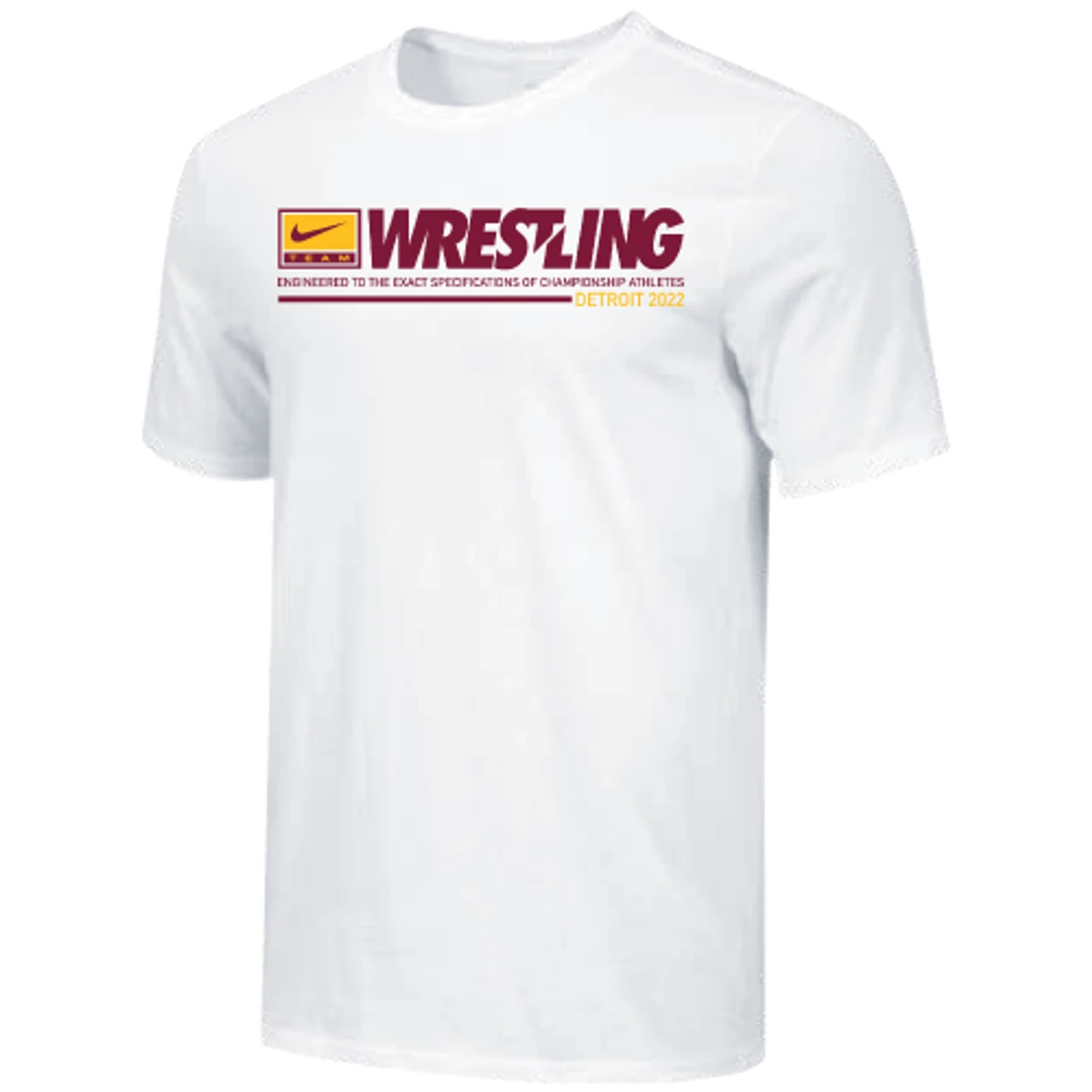 Nike Men's Wrestling Detroit Athlete Tee - Maroon/Gold 1 Nike Men's Wrestling Detroit Athlete Tee - Maroon/Gold