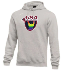 Nike Men's USA Weightlifting Pride Fleece Pullover Hoodie - Heather Grey