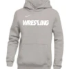 Nike Youth Wrestling Pullover Club Fleece Hoodie - Grey/White