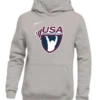Nike Youth USA Weightlifting Pullover Club Fleece Hoodie - Grey/White