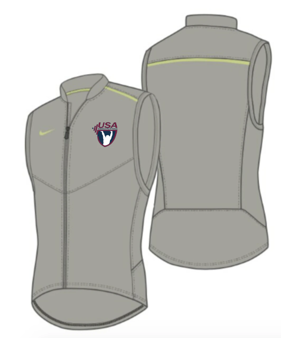 Nike Women's USA Weightlifting Performance Vest - Pewter 1 Nike Women's USA Weightlifting Performance Vest - Pewter