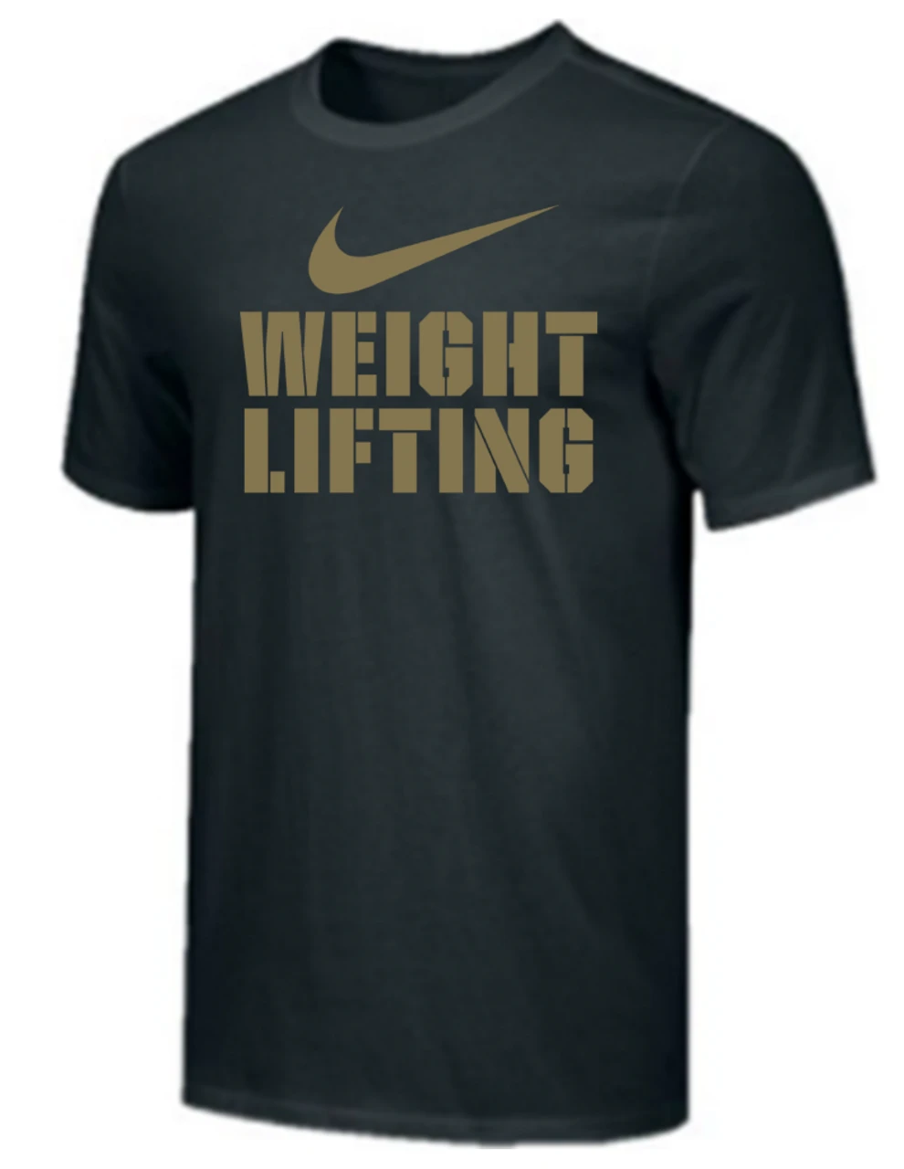 Nike Men's Weightlifting Stacked Tee - Black/Gold 1 Nike Men's Weightlifting Stacked Tee - Black/Gold
