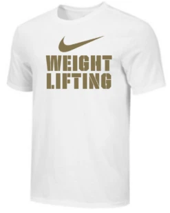 Nike Women's Weightlifting Stacked Tee - White/Gold