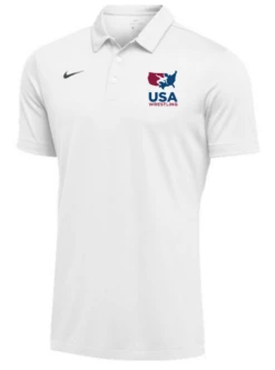 Nike Men's USA Wrestling SS Polo - White