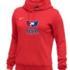 Nike Women's USA Wrestling Club Fleece Pullover Hoodie - Scarlet