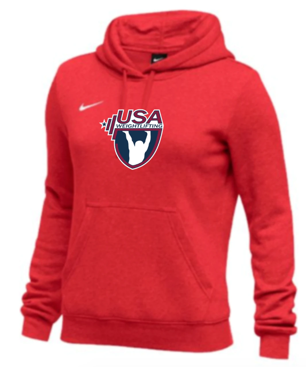 Nike Women's USA Weightlifting Club Fleece Pullover Hoodie - Scarlet 1 Nike Women's USA Weightlifting Club Fleece Pullover Hoodie - Scarlet