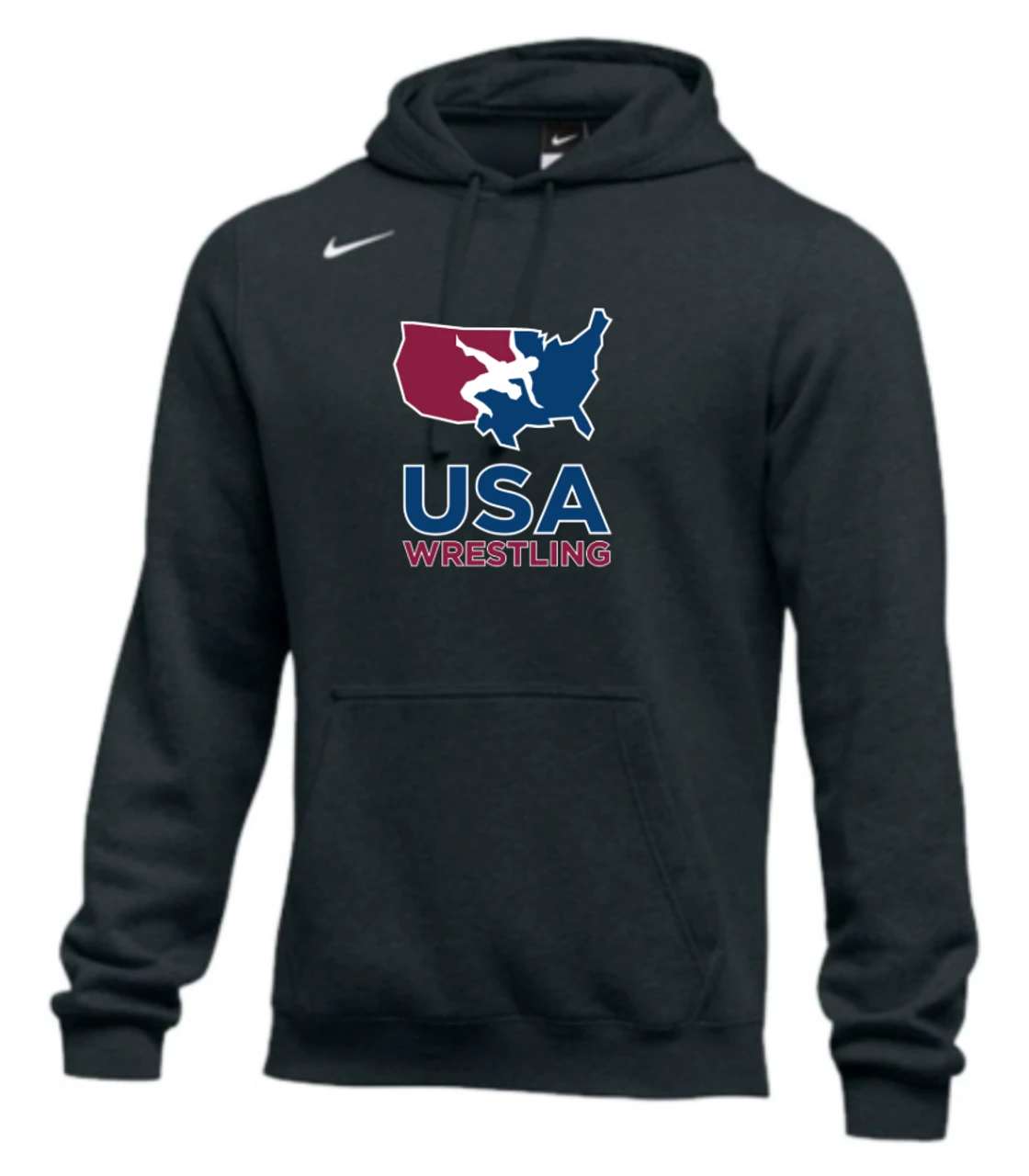 Nike Men's USA Wrestling Club Fleece Pullover Hoodie - Black 1 Nike Men's USA Wrestling Club Fleece Pullover Hoodie - Black