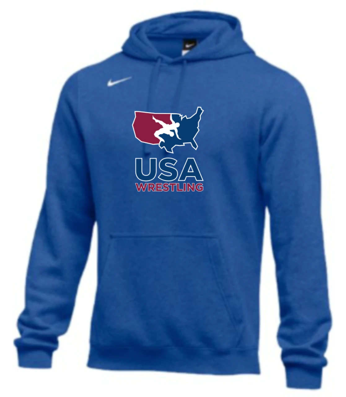 Nike Men's USA Wrestling Club Fleece Pullover Hoodie - Royal 1 Nike Men's USA Wrestling Club Fleece Pullover Hoodie - Royal