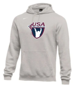 Nike Men's USA Weightlifting Club Fleece Pullover Hoodie - Heather Grey