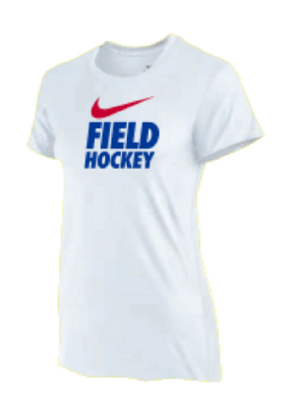 Nike Women's Field Hockey Tee - White/Blue 1 Nike Women's Field Hockey Tee - White/Blue