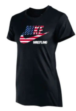 Nike Women's Wrestling USA Flag Tee - Black