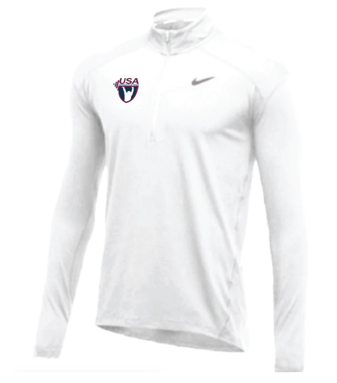 Nike Men's USA Weightlifting 1/2 Zip Top - White 1 Nike Men's USA Weightlifting 1/2 Zip Top - White