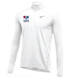Nike Men's USA Wrestling 1/2 Zip Top - White