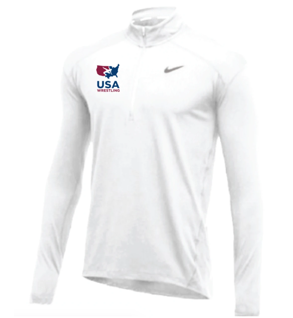 Nike Men's USA Wrestling 1/2 Zip Top - White 1 Nike Men's USA Wrestling 1/2 Zip Top - White