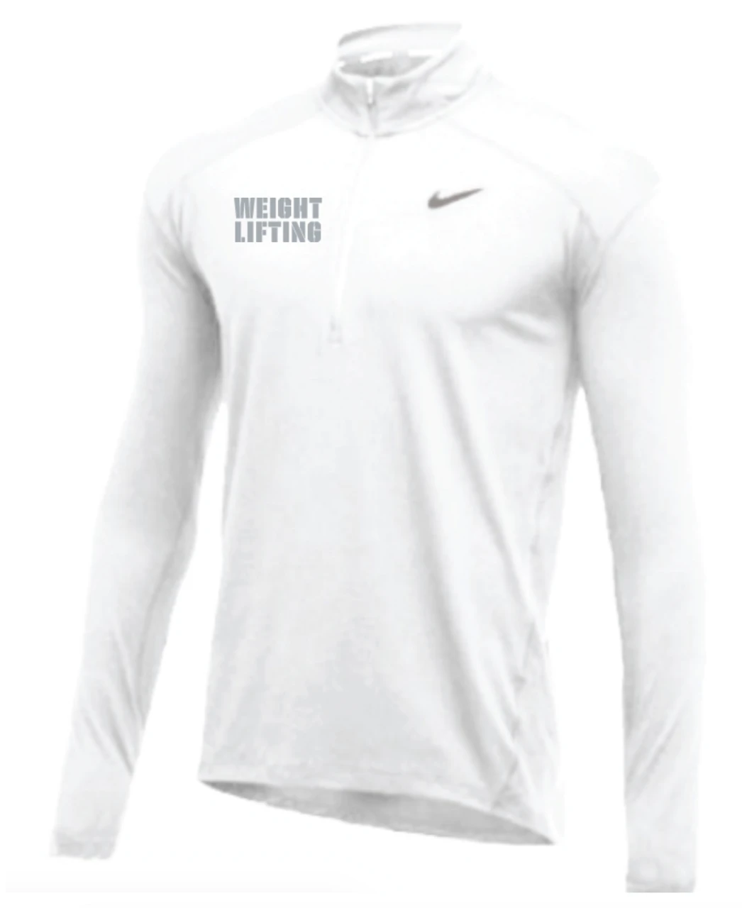 Nike Men's Weightlifting 1/2 Zip Top - White 1 Nike Men's Weightlifting 1/2 Zip Top - White