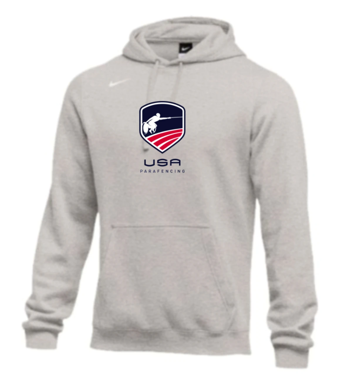 Nike Men's USA Parafencing Club Fleece Pullover Hoodie - Heather Grey 1 Nike Men's USA Parafencing Club Fleece Pullover Hoodie - Heather Grey