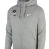 Nike Men's USA Fencing Club Fleece Full Zip Hoodie - Heather Grey/Monocrome