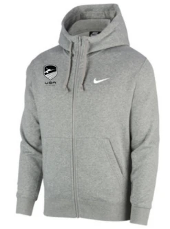 Nike Men's USA Fencing Club Fleece Full Zip Hoodie - Heather Grey/Monocrome