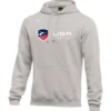 Nike Men's USA Fencing Club Horizontal Logo Fleece Pullover Hoodie - Heather Grey
