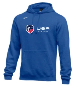 Nike Men's USA Fencing Club Horizontal Logo Fleece Pullover Hoodie - Royal