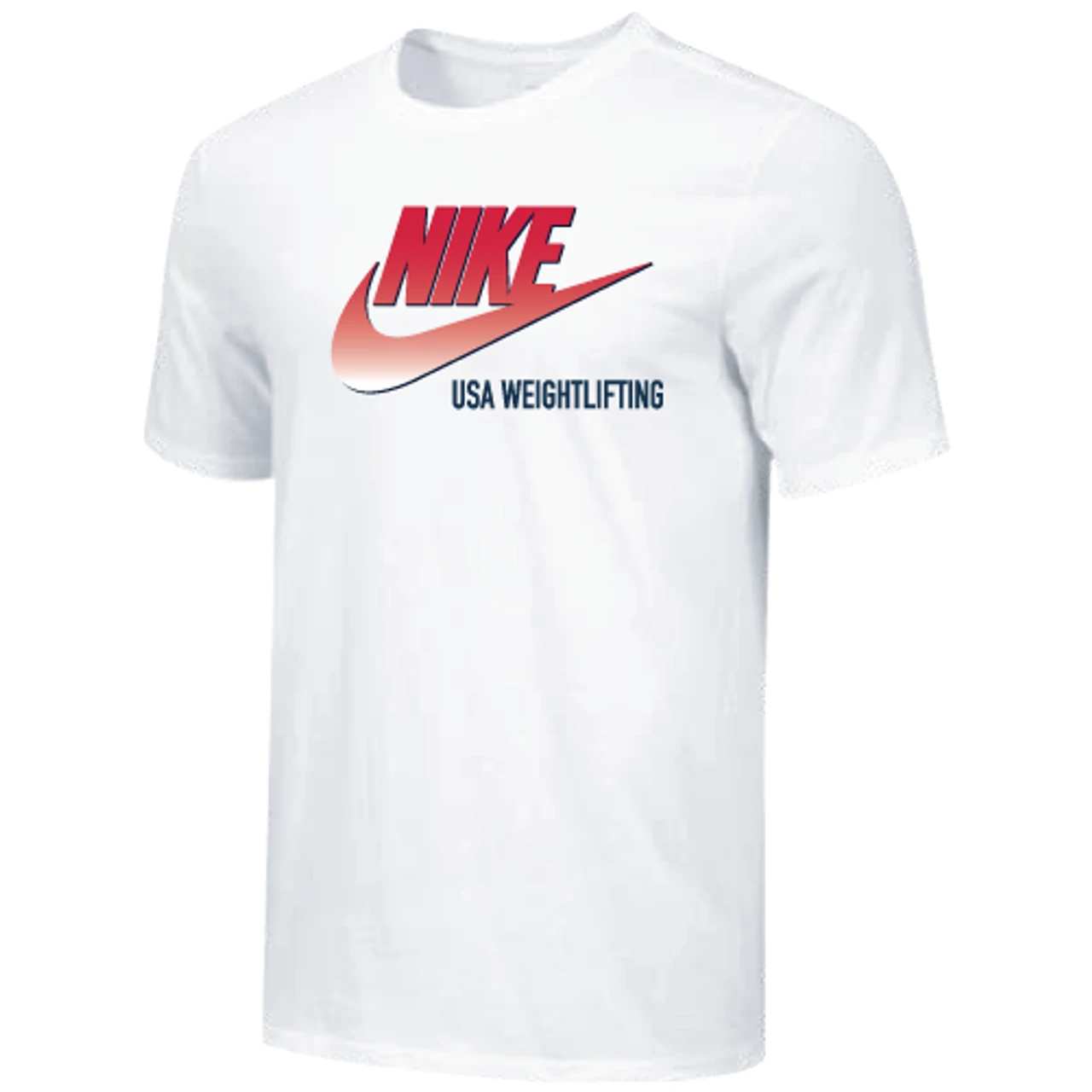 Nike Men's USA Weightlifting Nike Swoosh Tee - White/Red/Blue 1 Nike Men's USA Weightlifting Nike Swoosh Tee - White/Red/Blue
