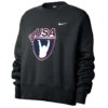 Nike Women’s USA Weightlifting Fleece Trend Crew - Black/Fluorescent Raspberry