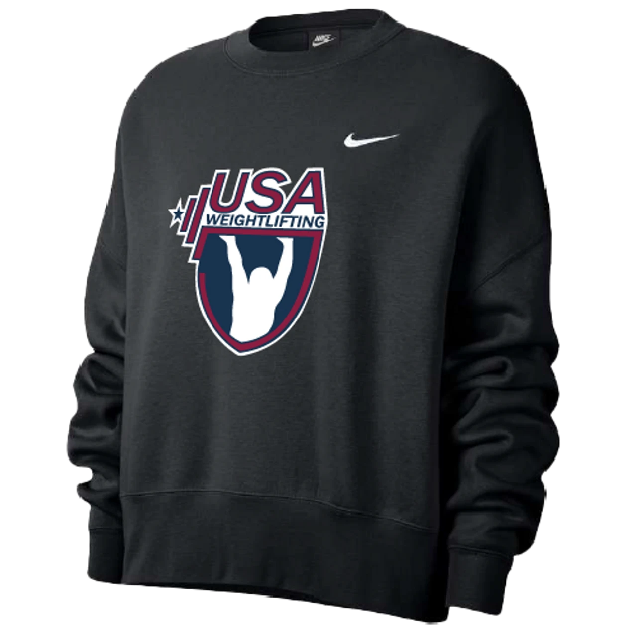 Nike Women’s USA Weightlifting Fleece Trend Crew - Black/Fluorescent Raspberry 1 Nike Women’s USA Weightlifting Fleece Trend Crew - Black/Fluorescent Raspberry