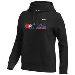 Nike Women's USA Wrestling Club Fleece Pullover Hoodie - Black/White