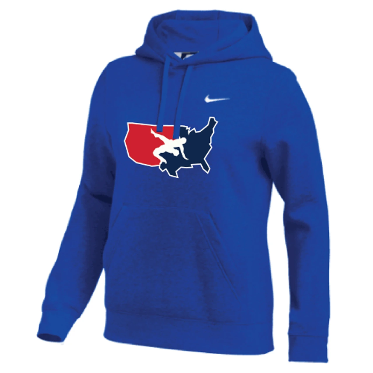 Nike Women's USA Wrestling Club Fleece Pullover Hoodie - Royal/White 1 Nike Women's USA Wrestling Club Fleece Pullover Hoodie - Royal/White