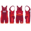 Nike Youth USA Wrestling Budapest Tour Wrestling Singlet - Red