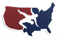 USA Wrestling 4.5 Inch Vinyl Sticker - Red/White/Blue