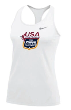 Nike Women's USA Weightlifting Virtual Super Champs Balance Tank - White