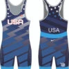 Nike Women's USA Wrestling Lightning Bolt Singlet - Blue