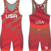 Nike Men's USA Wrestling Lightning Bolt Singlet - Red