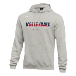 Nike Men's Volleyball Club Fleece Hoodie - Grey/Navy/Red