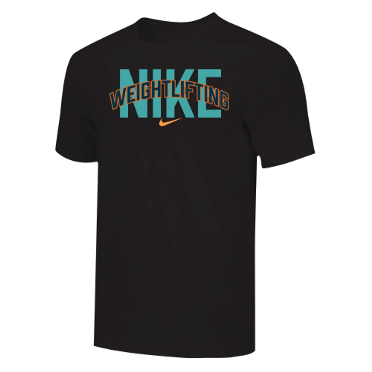 Nike Men's Weightlifting Arch Tee - Black/Blue/Orange 1 Nike Men's Weightlifting Arch Tee - Black/Blue/Orange