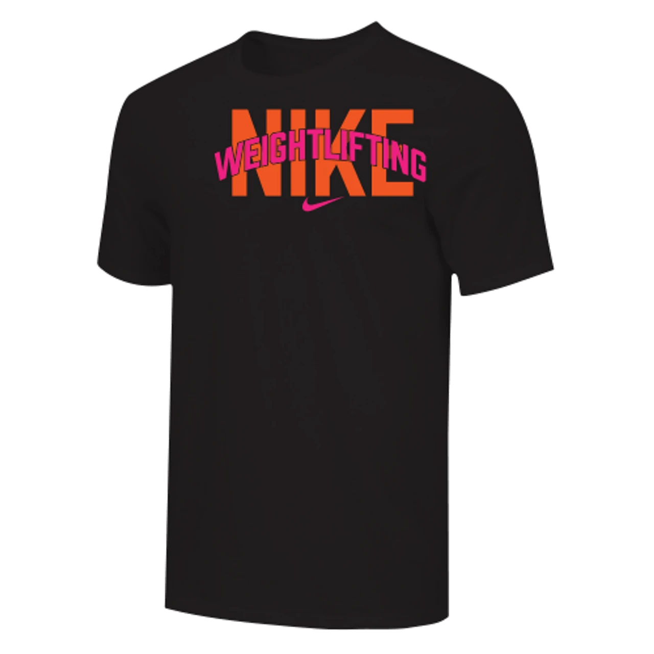 Nike Men's Weightlifting Arch Tee - Black/Pink/Orange 1 Nike Men's Weightlifting Arch Tee - Black/Pink/Orange
