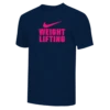 Nike Men's Weightlifting Stacked Tee - Navy/Fluorescent Pink