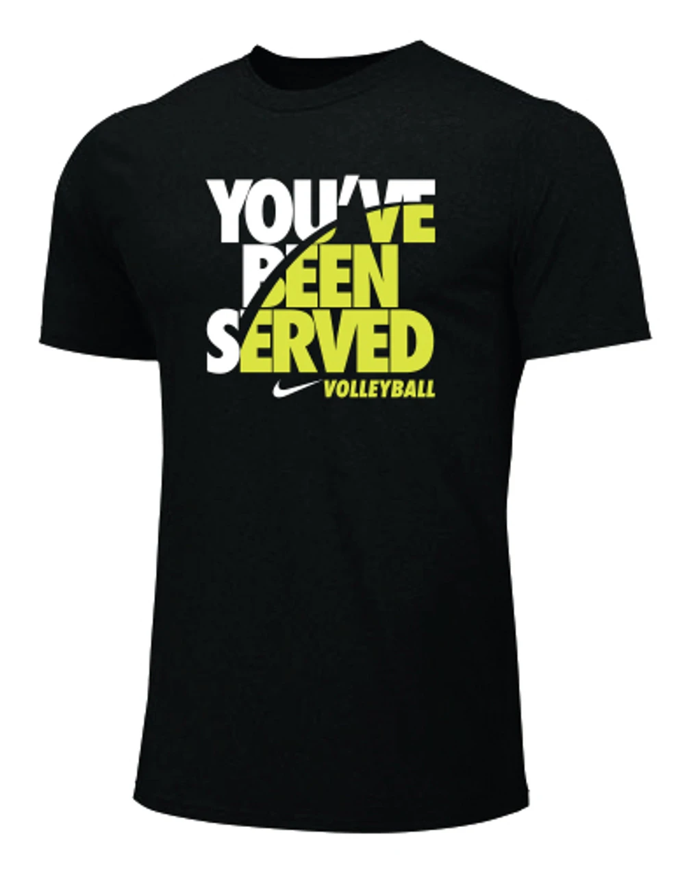 Nike Women's Volleyball You've Been Served Tee - Black/White/Volt 1 Nike Women's Volleyball You've Been Served Tee - Black/White/Volt
