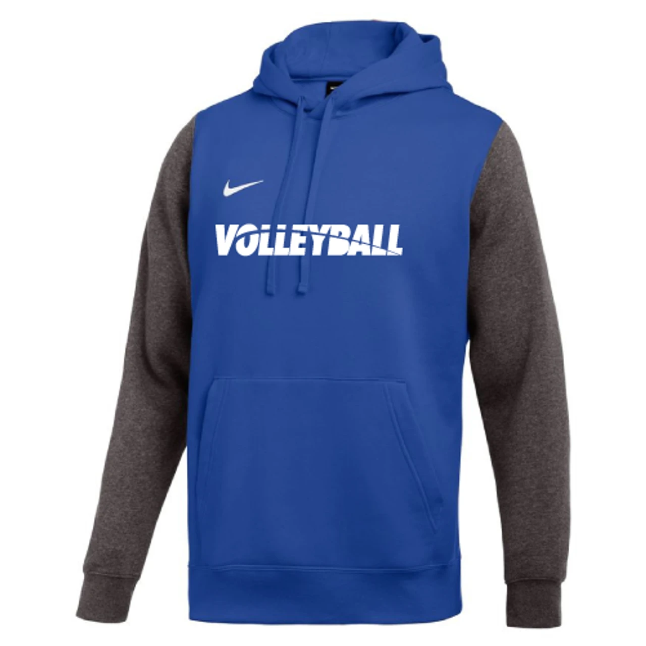 Nike Men's Volleyball Club Fleece Color Block Hoodie - Royal/Grey 1 Nike Men's Volleyball Club Fleece Color Block Hoodie - Royal/Grey