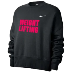 Nike Women’s Weightlifting Fleece Trend Crew - Black/Fluorescent Raspberry